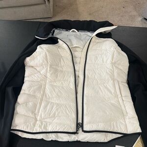 Michael Kors Women's Black and Cream Puffer Jacket